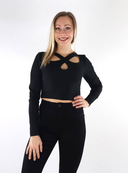 Only Skjorta Landrea svart - Långärmade tröjor för  damer - 134680 - 1