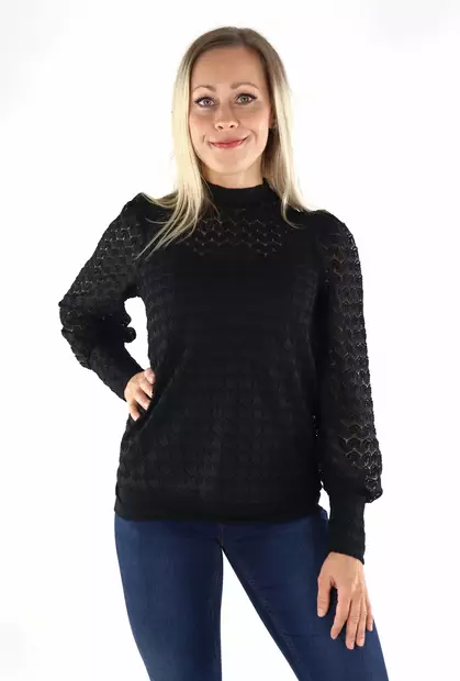 Vero Moda Skjorta högringad svart - Långärmade tröjor för  damer - 137000 - 1