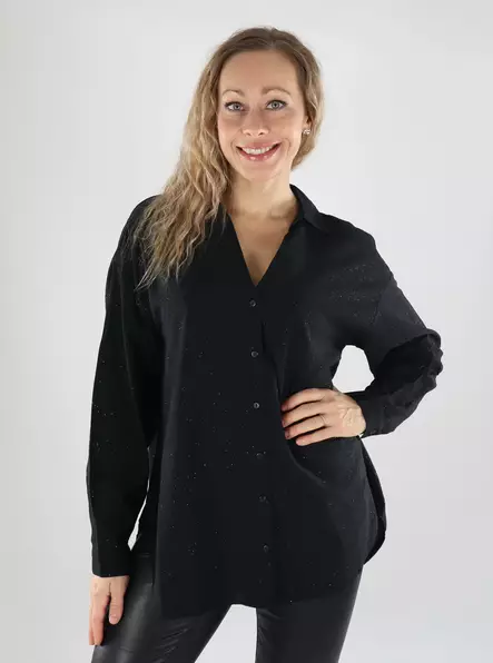 JDY damskjorta svart/silverfärgad folie - Skjortor och blusar för damer - 139510 - 1