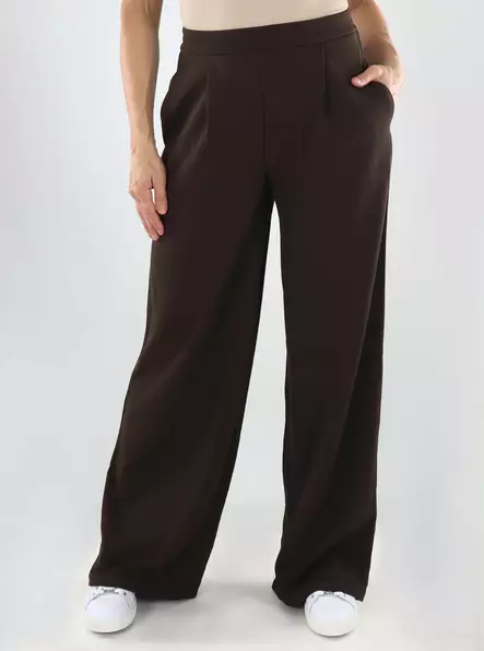 Vila byxor HW WIDE PLEAT kaffeböna - Byxor för damer - 141390 - 1