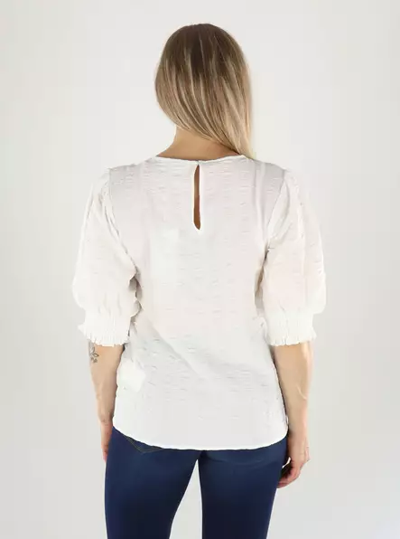 Vila Skjorta 2/4 O-RINGAD TOPP snövit - T-shirts för damer - 141410 - 2