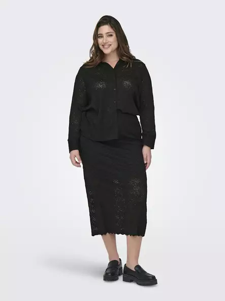 Only Carmakoma plus size Spetskjol Calf Lace svart - Kjolar - 137920 - 2