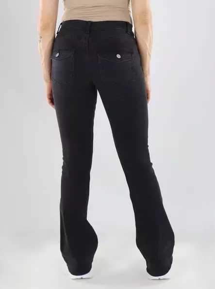 Only Jeans ONLPHOEBE LW BACK POC FLARED Tvättad svart - Jeans för damer - 141640 - 2