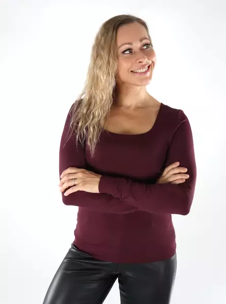 Only damskjorta 2-vägs Deep Neck winetasting - Långärmade tröjor för  damer - 139000 - 2