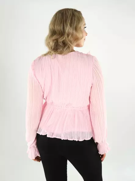 Vero Moda damskjorta Frill Pleat pink-a-boo - Långärmade tröjor för  damer - 138820 - 2