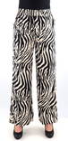 JDY byxor med vida ben för kvinnor Camille sandshell/svart zebra - Byxor för damer - 133360 - 1