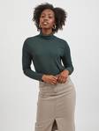 Vila långärmad dam polotröja Solitta rib rollneck mörkgrön - Långärmade tröjor för  damer - 129090 - 1