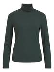 Vila långärmad dam polotröja Solitta rib rollneck mörkgrön - Långärmade tröjor för  damer - 129090 - 3