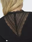 Only Carmakoma plus size ribbad skjorta Rib Lace svart - Långärmade tröjor för damer - 137610 - 5