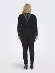 Only Carmakoma plus size ribbad skjorta Rib Lace svart - Långärmade tröjor för damer - 137610 - 3