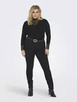 Only Carmakoma plus size ribbad skjorta Rib Lace svart - Långärmade tröjor för damer - 137610 - 2