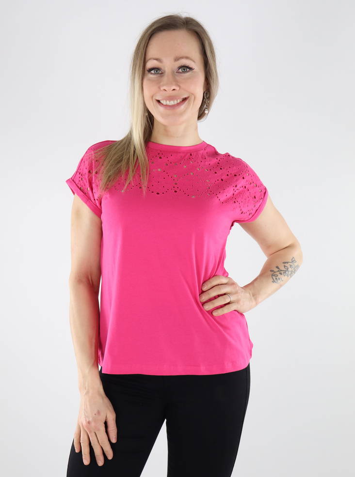 JDY t-shirt för damer Viva Life fuchsia lila - T-shirts för damer - 135350 - 1