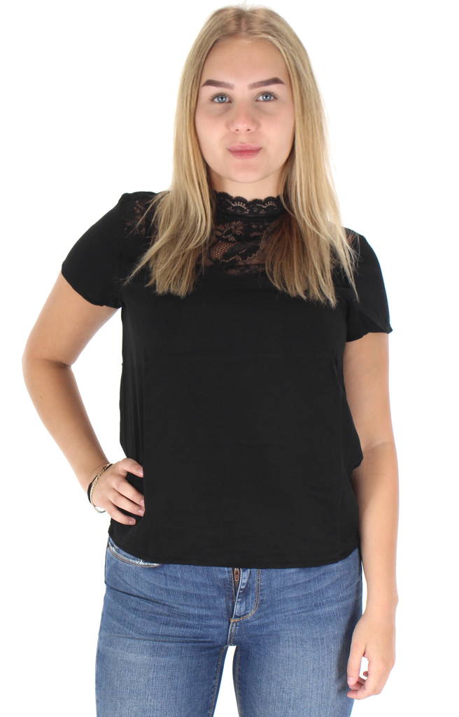 Only T-shirt First lace svart - T-shirts för damer - 124360 - 1