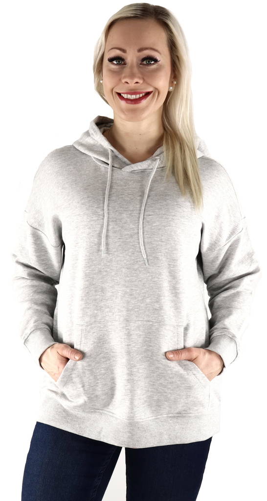 Only dam huvtröja Feel life hood, ljusgrå, svart - Huvtröjor och sweatshirts - 127800 - 1