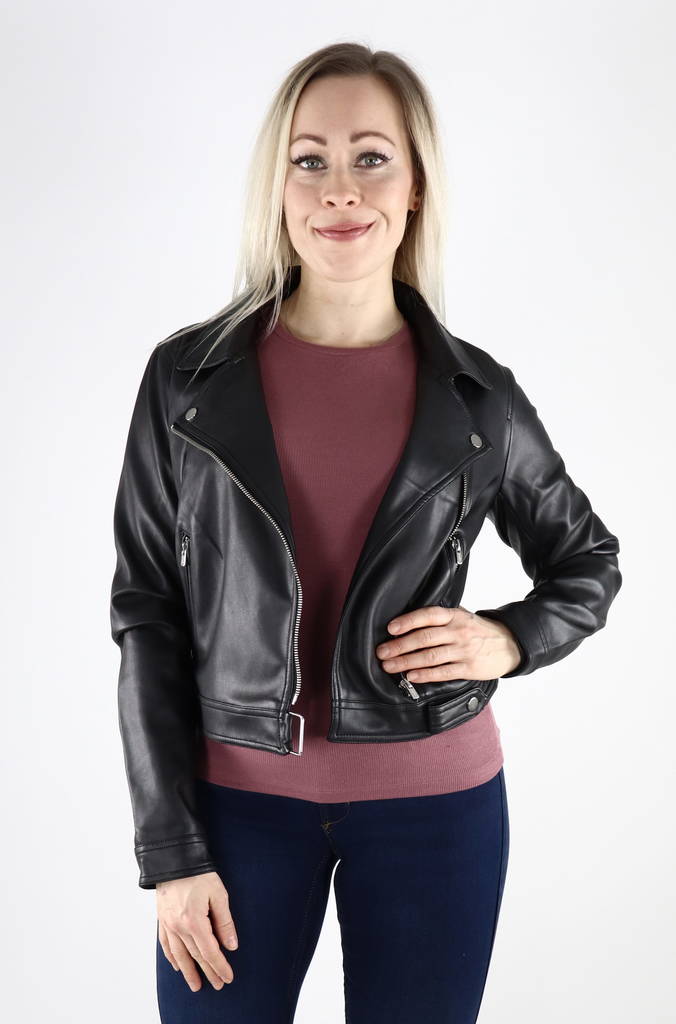 Only dam jacka Best faux biker svart - Skinnjackor och PU-jackor för damer - 130000 - 1