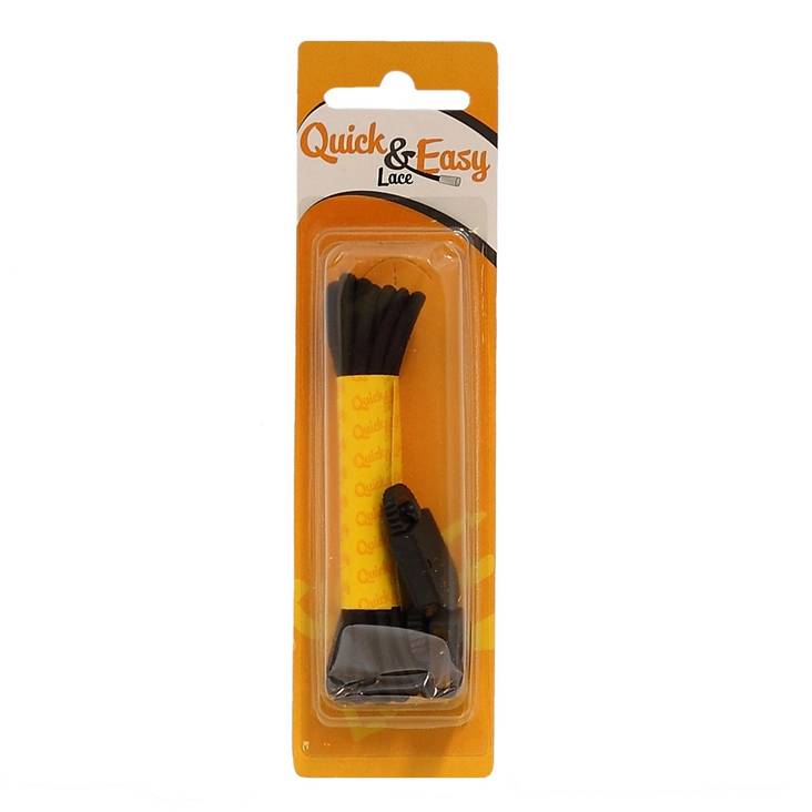 Quick&Easy Skosnöre med snabblås 90cm svart - Skötselprodukter - 127710 - 1
