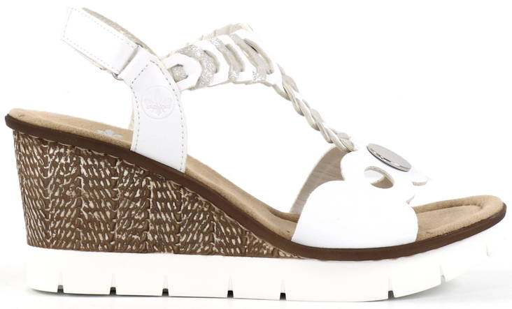 Rieker Kilklackade sandaler 655H4-80 vit - Rieker sandals - 128070 - 1