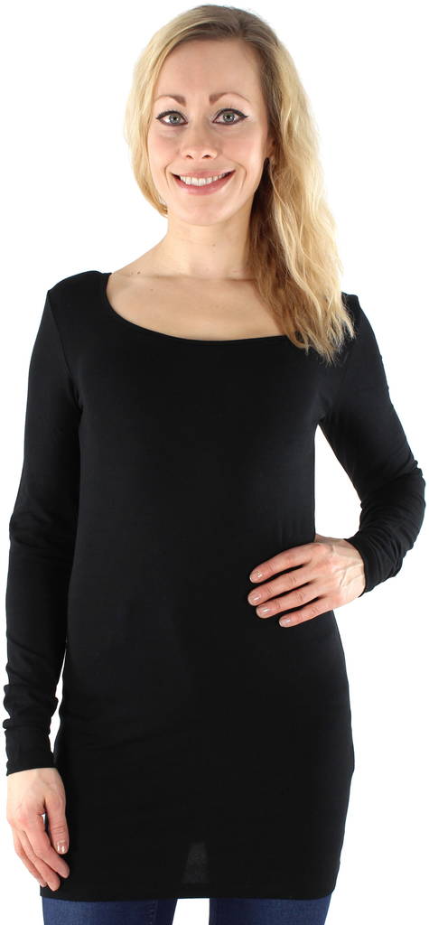 Vero Moda långärmad dam tröja Maxi my soft long svart, vit - Långärmade tröjor för damer - 119190 - 1