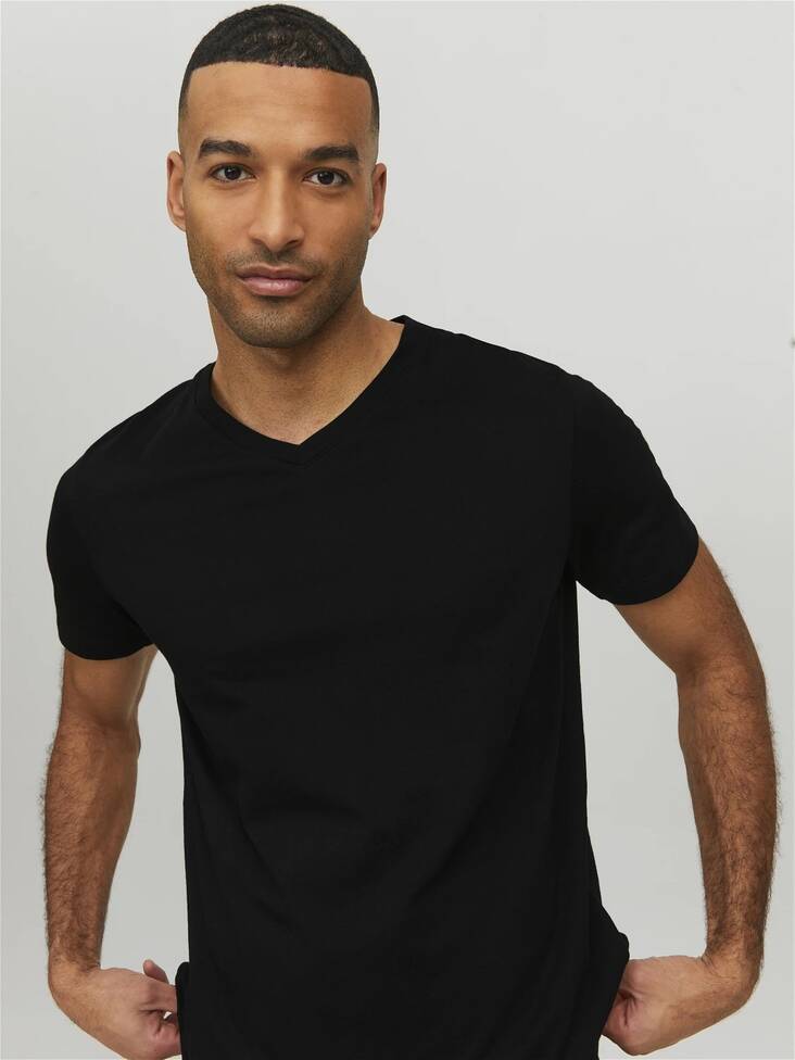 Jack&Jones herr t-shirt Ekologisk V-ringad svart - T-shirts för herrar - 136220 - 1