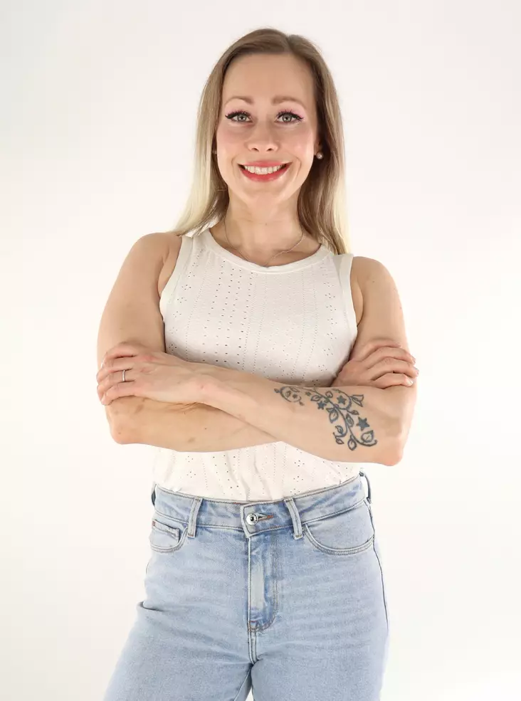 JDY damtop O-neck cloud dancer / Flora - Toppar för damer - 136320 - 1