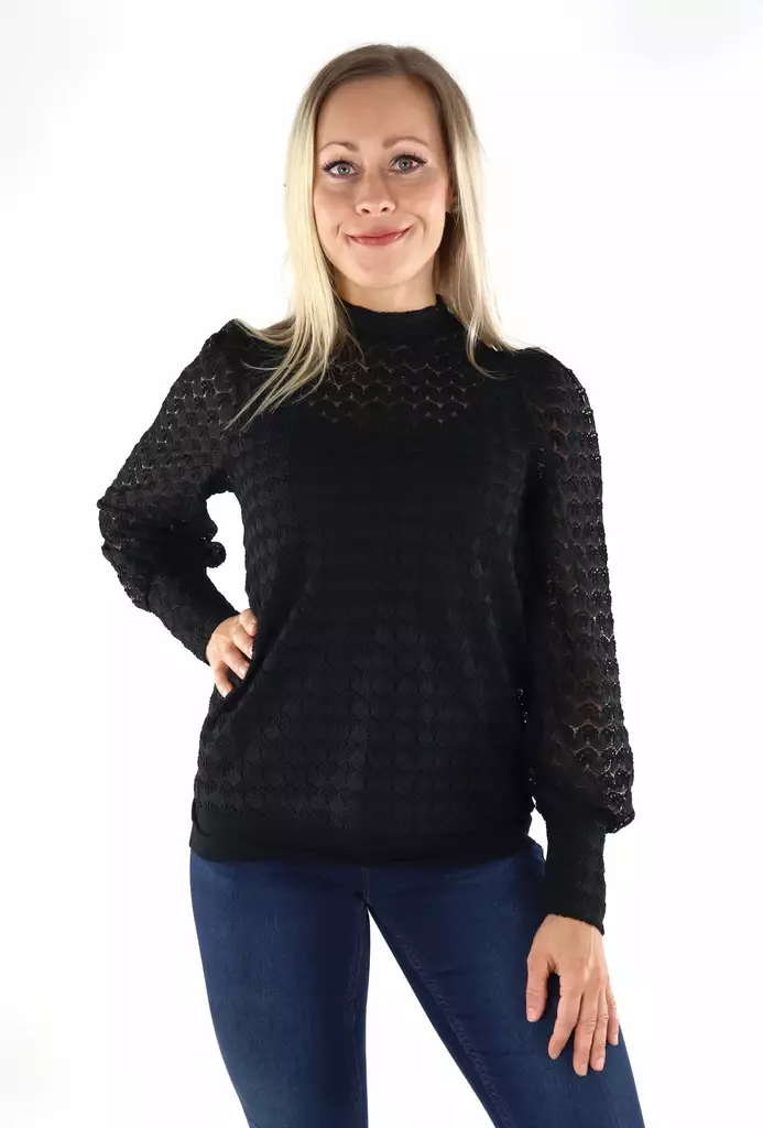 Vero Moda Skjorta högringad svart - Långärmade tröjor för  damer - 137000 - 1