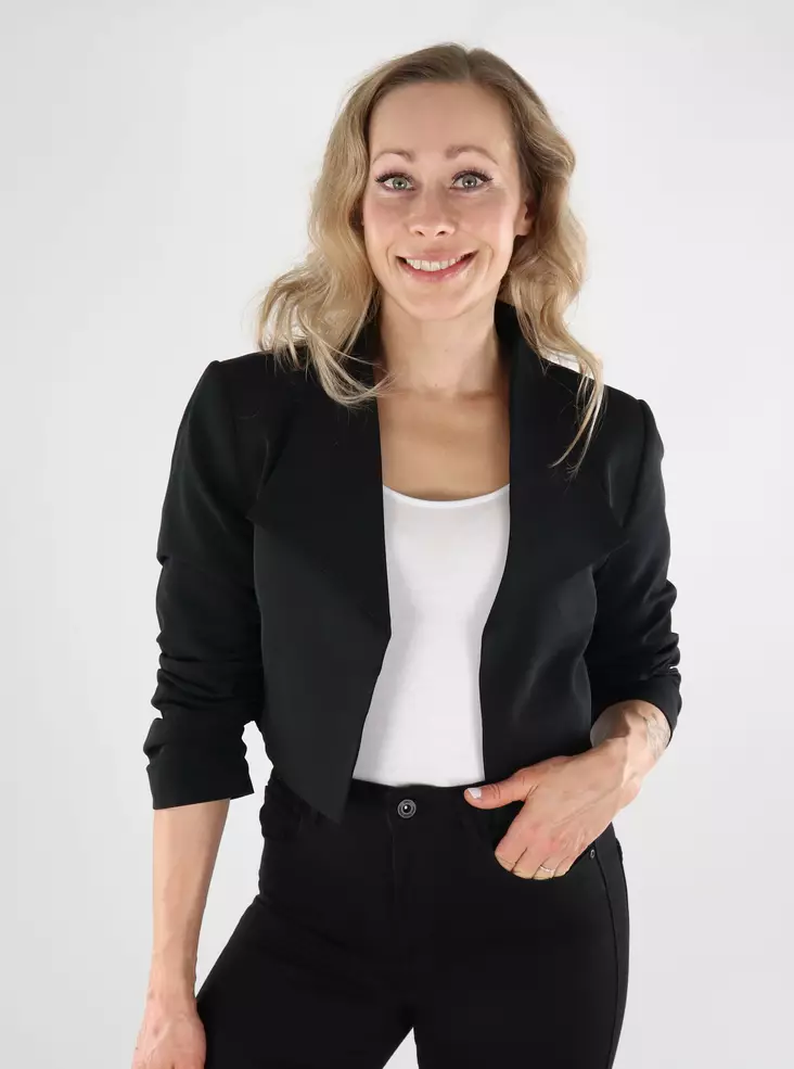 Vila dam kort kavaj VIHER Cropped svart - Kavajer för damer - 138800 - 1