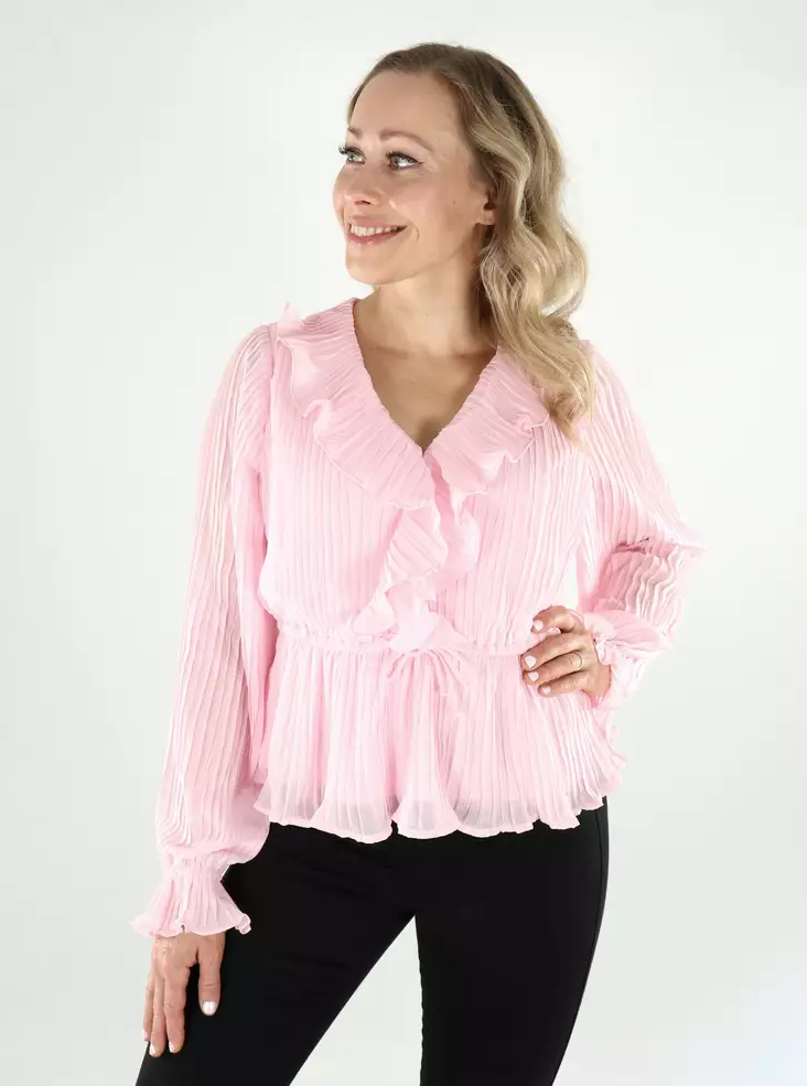 Vero Moda damskjorta Frill Pleat pink-a-boo - Långärmade tröjor för  damer - 138820 - 1