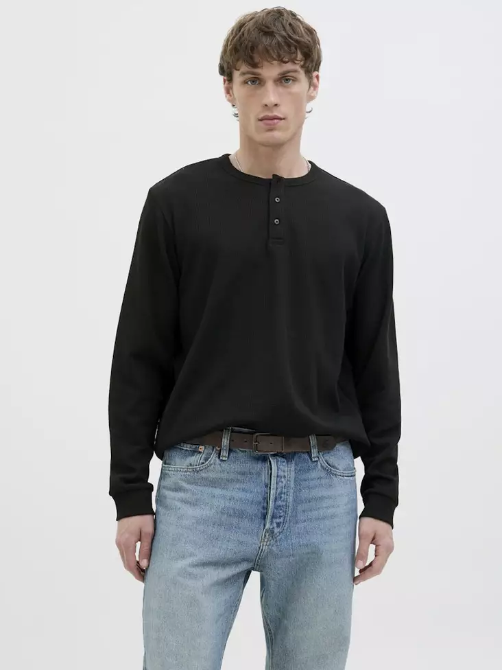 Jack&Jones herrskjorta JJEDOVER Henley svart - Tröjor för herrar - 138930 - 1