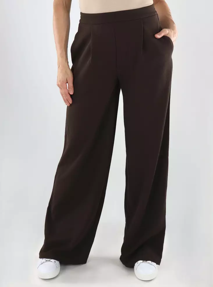 Vila byxor HW WIDE PLEAT kaffeböna - Byxor för damer - 141390 - 1