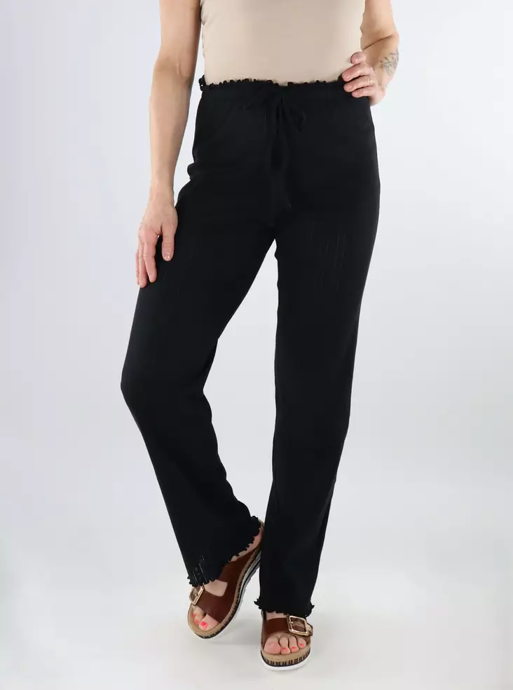 JDY dambyxor i ekologisk bomull JDYSALSA Lösa svarta - Byxor för damer - 138590 - 1