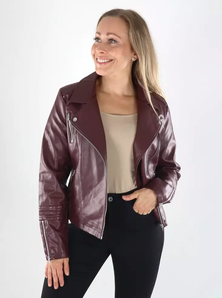 Only jacka i konstläder FUSKLÄDER BIKER dekadent choklad - Skinnjackor och PU-jackor för damer - 141460 - 1