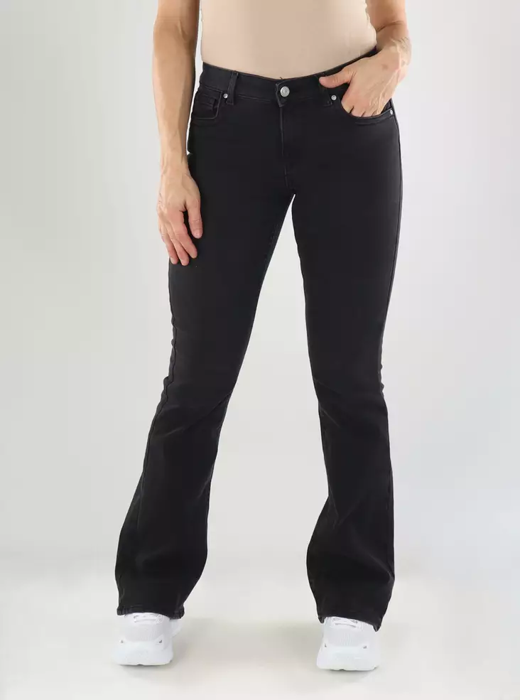 Only Jeans ONLPHOEBE LW BACK POC FLARED Tvättad svart - Jeans för damer - 141640 - 1