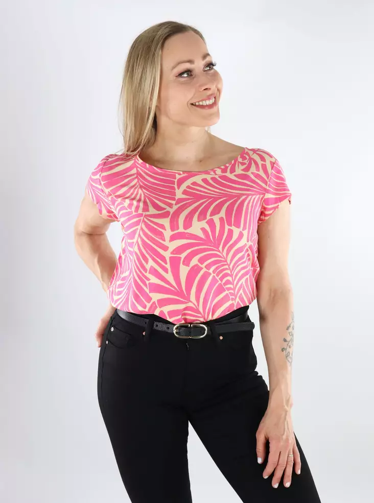 Only lång t-shirt för kvinnor ONLNOVA carmine rose/la pal - T-shirts för damer - 138390 - 1