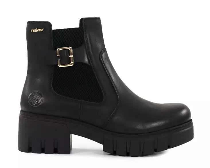 Rieker damstövletter med tjock sula 74560-00 svart - Rieker ankelboots - 139430 - 1