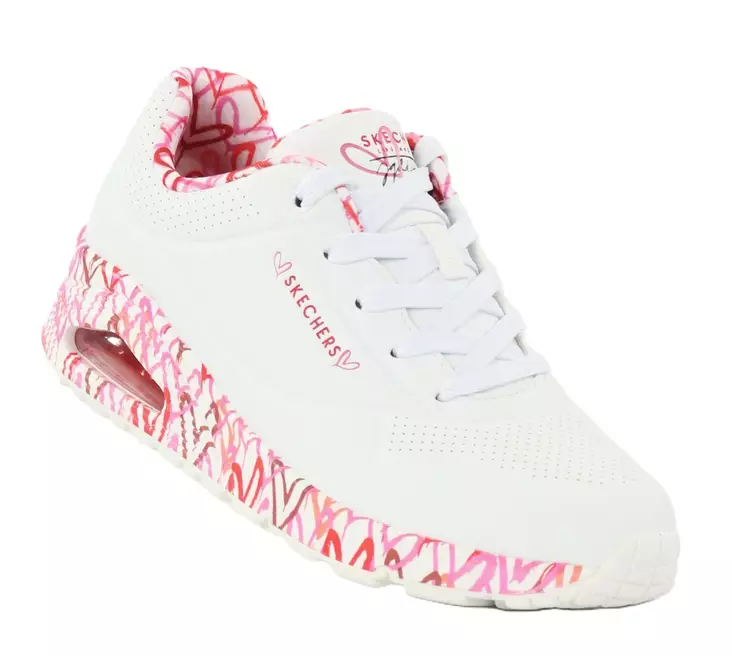 Skechers dam sneakers 155506/WRPK UNO - LOVING LOVE vit/röd/rosa - Skechers sneakers - 138070 - 1