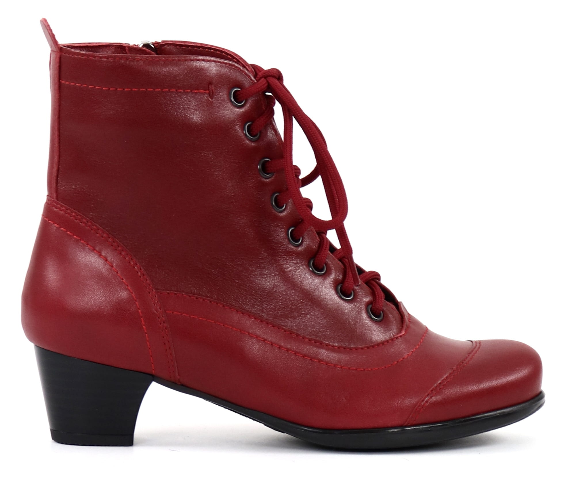 Natura dam läder stövletter Maija röd - Stilettoshop.se webbutik