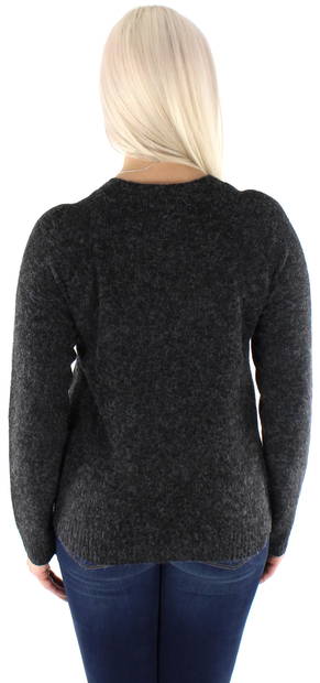Vero Moda mjuk stickad dam tröja Doffy o-neck svart - Stickat för damer - 128931 - 2