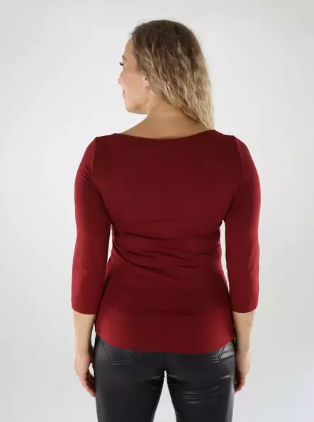 Vero Moda damskjorta VMPANDA Modal 3/4 syrah - Långärmade tröjor för  damer - 139001 - 2