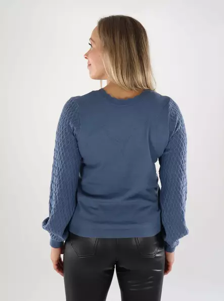 Vila damtröja V-ringad vintage indigo - Stickat för damer - 139121 - 2