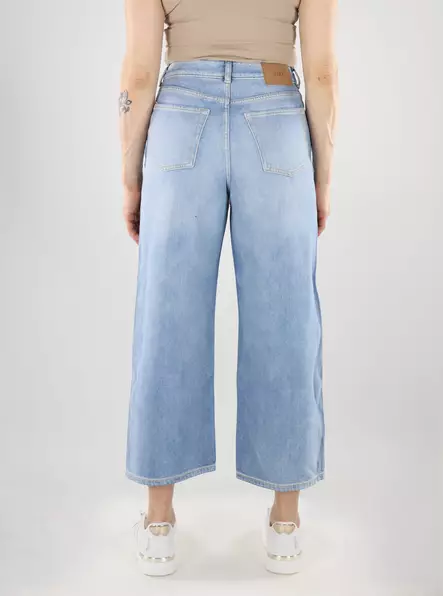 JJXX dam cropped jeans JXSANTIAGO Wide Crop ljusblå denim - Jeans för damer - 140321 - 2