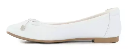 Migant ballerinor med fluga A921-98 vitt läder - Ballerinaskor - 140731 - 2