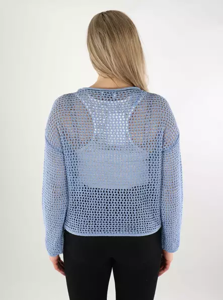 Only damtröja Struktur O-Neck mjuk chambray - Stickat för damer - 138031 - 2