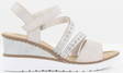 Rieker Sandaler med kilklack V3551-60 beige - Rieker sandals - 128591 - 1