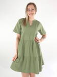 Vila Klänning V-ringad olja grön - Klänningar och tunikor - 136251 - 1