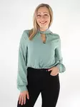 Vila damskjorta Surashil High Neck chinoisgrön - Långärmade tröjor för damer - 136781 - 1