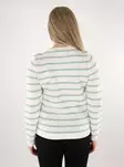Vila randig damtröja Randig vit alyssum/siltgrön - Stickat för damer - 137721 - 2