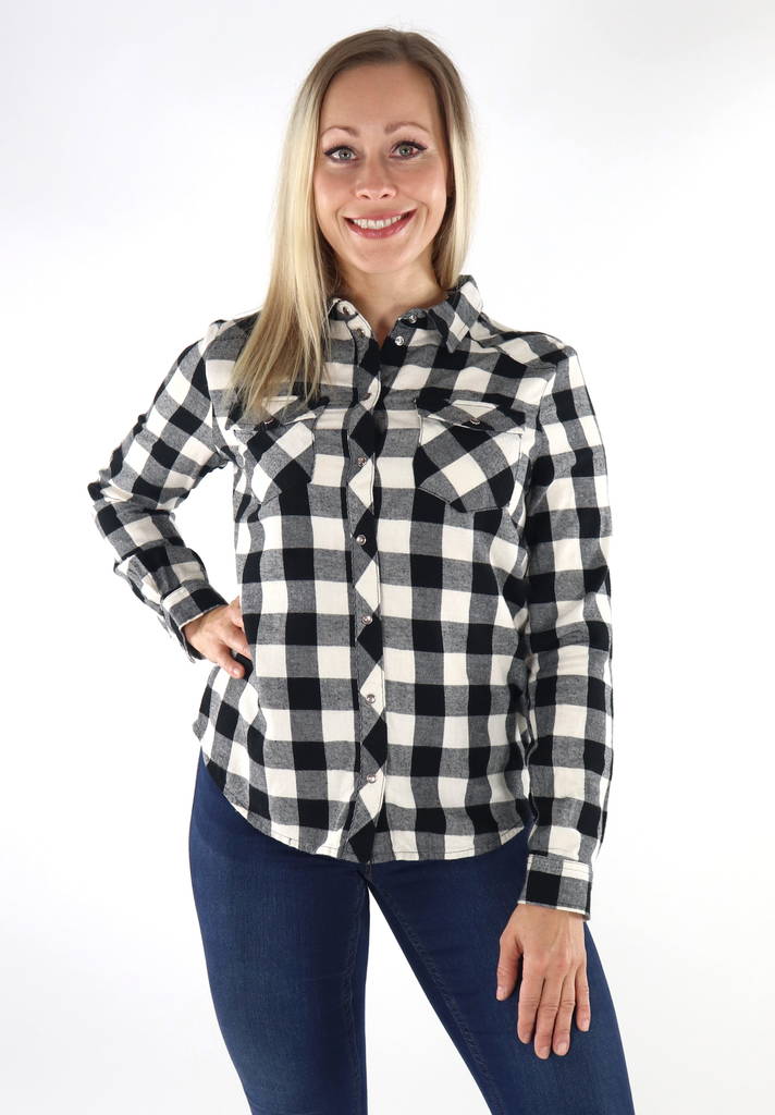 Only Skjorta Rock clouddancer/svart - Långärmade tröjor för  damer - 134331 - 1