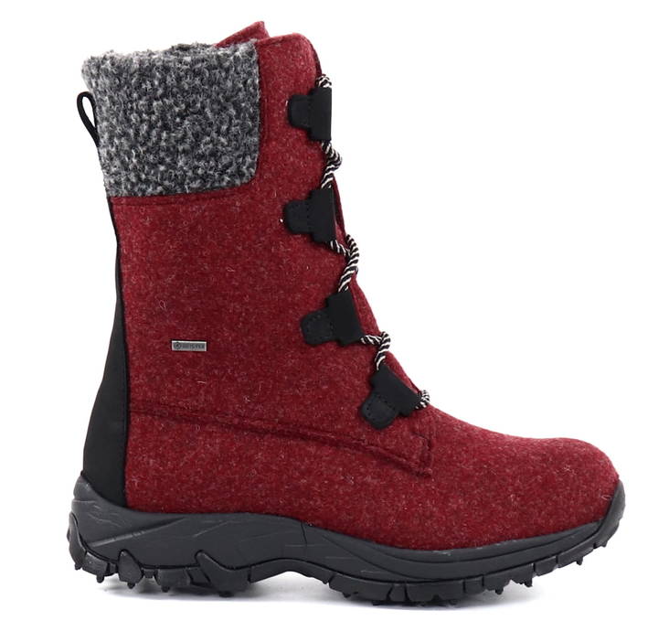 Pomar vinröda dam filtstövlar dubbar Gore-Tex Riekko wine felt - Stövlar för damer - 129871 - 1