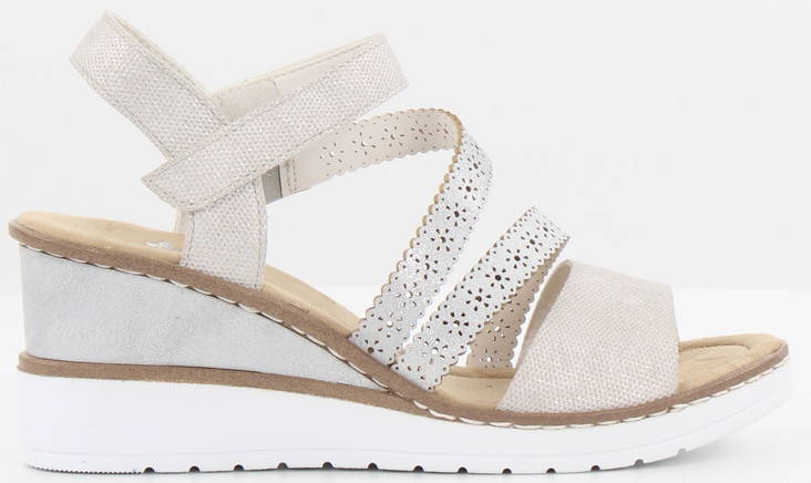 Rieker Sandaler med kilklack V3551-60 beige - Rieker sandals - 128591 - 1