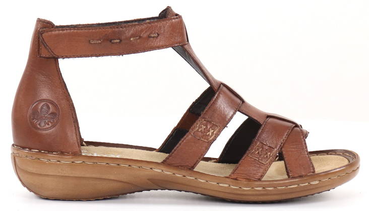 Rieker dam sandaler i läder 60860-24 brun - Rieker sandals - 130391 - 1